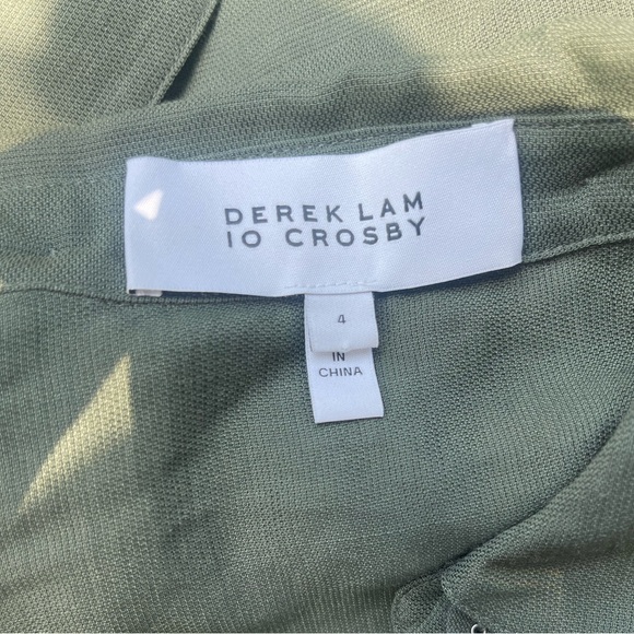Derek Lam 10 Crosby Olive Green Grommet Hem Mini Dress sz 4 - Picture 13 of 14
